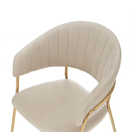 Fotoliu de sufragerie de design, bej, Velvet/gold crom auriu, DASMIN NEW TIP 1 [6]