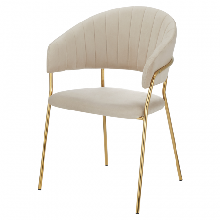 Fotoliu de sufragerie de design, bej, Velvet/gold crom auriu, DASMIN NEW TIP 1 [3]