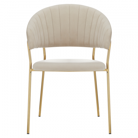 Fotoliu de sufragerie de design, bej, Velvet/gold crom auriu, DASMIN NEW TIP 1 [4]