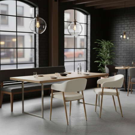 Fotoliu de sufragerie de design, crem/fag, NIZAR TYP 1 [9]