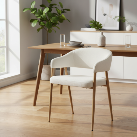 Fotoliu de sufragerie de design, crem/fag, NIZAR TYP 1 [10]