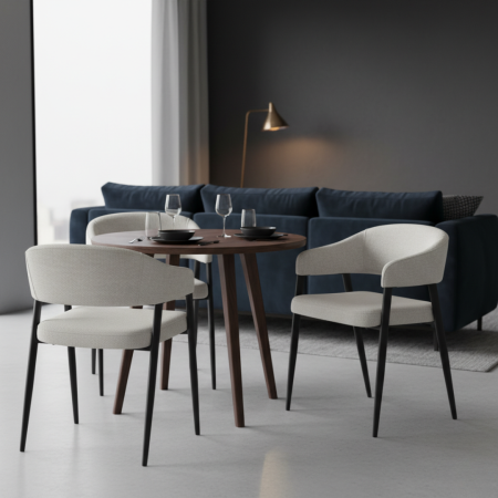 Fotoliu de sufragerie design, gri deschis/negru, NIZAR TYP 2 [7]