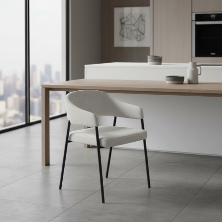 Fotoliu de sufragerie design, gri deschis/negru, NIZAR TYP 2 [9]