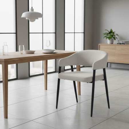 Fotoliu de sufragerie design, gri deschis/negru, NIZAR TYP 2 [6]