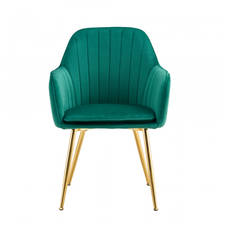 Fotoliu design, ţesătură de catifea smarald/crom-auriu, ADLAM NEW [1]