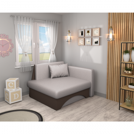 Fotoliu extensibil, bej-gri Taupe/maro, dreapta, KUBOŠ NEW [2]