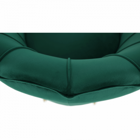 Fotoliu în stil Art-deco, catifea Velvet smarald/crom auriu, NOBLIN [15]