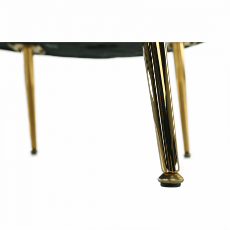 Fotoliu în stil Art-deco, catifea Velvet smarald/crom auriu, NOBLIN [12]