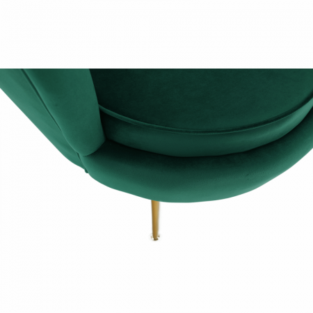 Fotoliu în stil Art-deco, catifea Velvet smarald/crom auriu, NOBLIN [11]