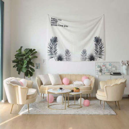 Fotoliu în stilul Art-deco, bej ţesătură Velvet/gold crom auriu, NOBLEO [2]