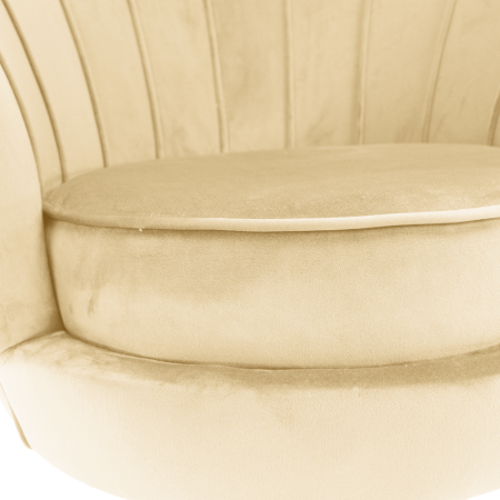 Fotoliu în stilul Art-deco, bej ţesătură Velvet/gold crom auriu, NOBLEO [11]