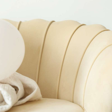 Fotoliu în stilul Art-deco, bej ţesătură Velvet/gold crom auriu, NOBLEO [3]