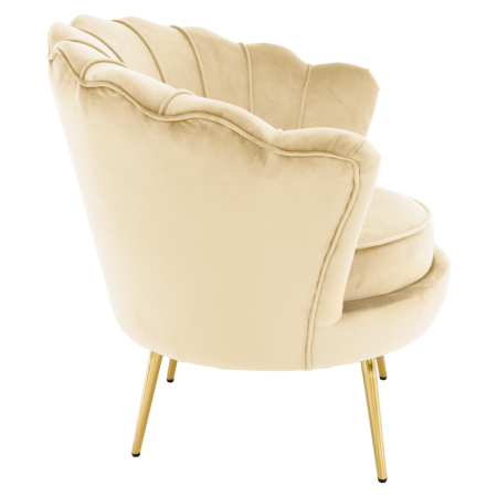 Fotoliu în stilul Art-deco, bej ţesătură Velvet/gold crom auriu, NOBLEO [7]
