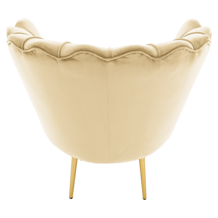 Fotoliu în stilul Art-deco, bej ţesătură Velvet/gold crom auriu, NOBLEO [14]