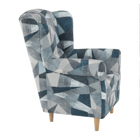 Fotoliu, material gri-albastru cu model, CHARLOT [6]