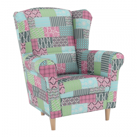 Fotolii balansoar/relaxante - Fotoliu, material textil în stilul patchwork, CHARLOT