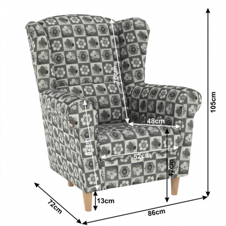 Fotoliu, material textil în stilul patchwork N1, CHARLOT [10]
