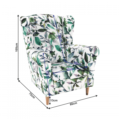 Fotoliu, material textil model frunze verzi, CHARLOT [10]