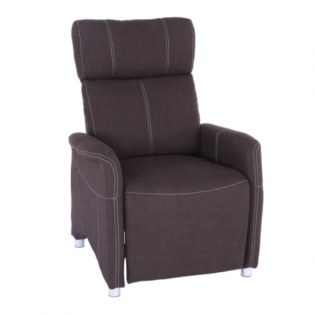 Fotolii balansoar/relaxante - Fotoliu reglabil, material textil ciocolatiu, FOREST