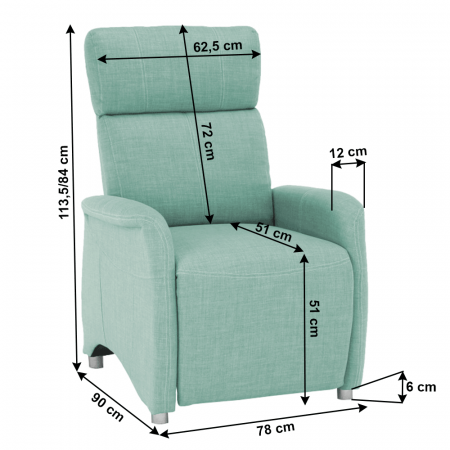 Fotoliu reglabil, material textil mentol FOREST [1]