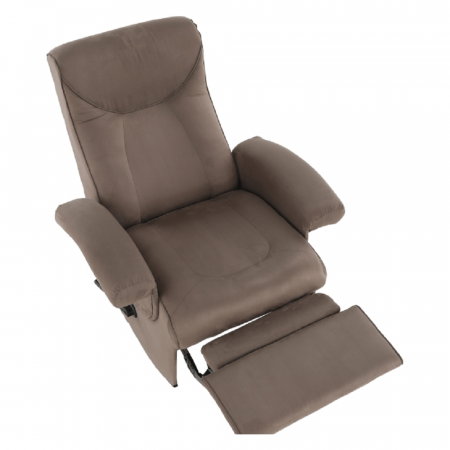 Fotoliu relaxant, cu funcţie electrică de vibraţie, textil gri maronie, SUAREZ [2]
