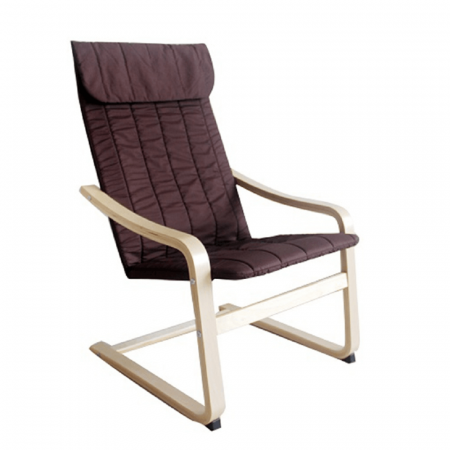 Fotolii balansoar/relaxante - Fotoliu relaxant, lemn de mesteacăn/material maro, TORSTEN