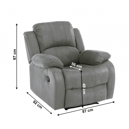 Fotoliu relaxant reglabil, material gri deschis, ASKOY [2]