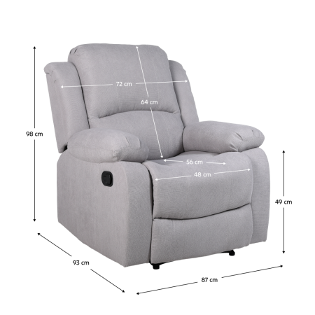 Fotoliu relaxant  reglabil cu recliner , material stofa gri deschis, confortabil [7]