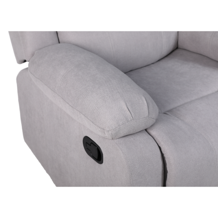 Fotoliu relaxant  reglabil cu recliner , material stofa gri deschis, confortabil [4]