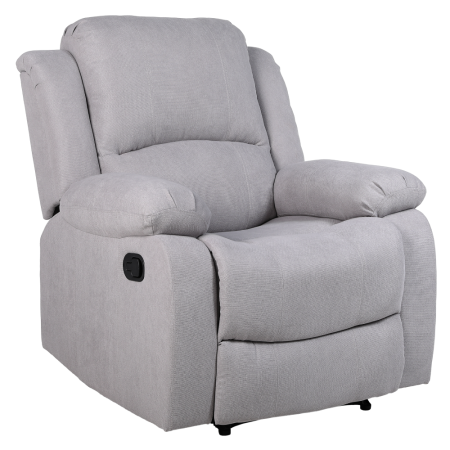 Produse cu livrare rapida  la pret redus - Fotoliu relaxant  reglabil cu recliner , material stofa gri deschis, confortabil