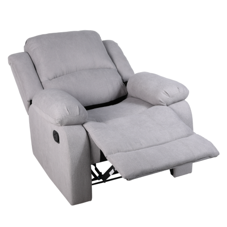 Fotoliu relaxant  reglabil cu recliner , material stofa gri deschis, confortabil [11]