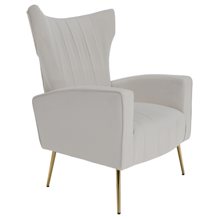 Fotoliu relaxant, ţesătură Velvet bej, BARET [10]