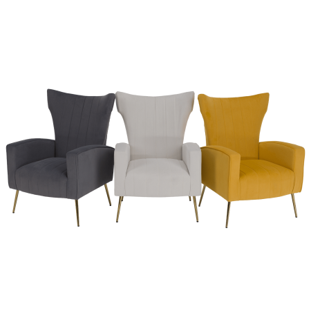 Fotoliu relaxant, ţesătură Velvet bej, BARET [15]