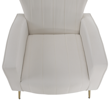 Fotoliu relaxant, ţesătură Velvet bej, BARET [3]