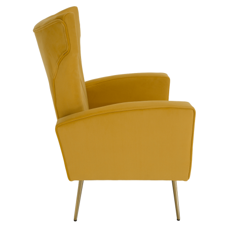 Fotoliu relaxant, ţesătură Velvet galben, BARET [20]