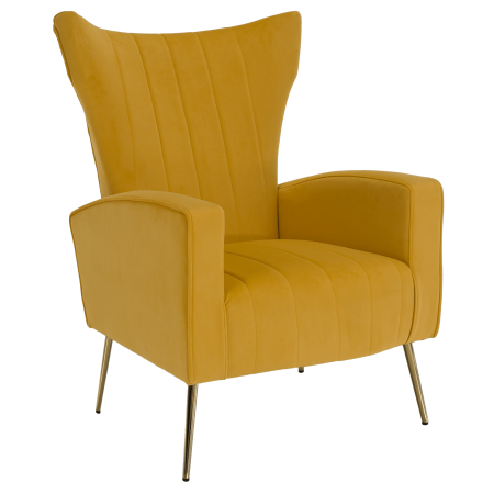 Fotoliu relaxant, ţesătură Velvet galben, BARET [0]
