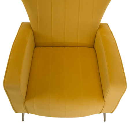 Fotoliu relaxant, ţesătură Velvet galben, BARET [11]
