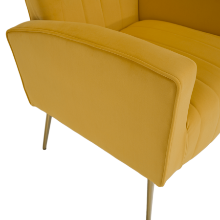 Fotoliu relaxant, ţesătură Velvet galben, BARET [14]