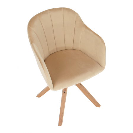 Fotoliu rotativ, bej/fag, DALIO [3]