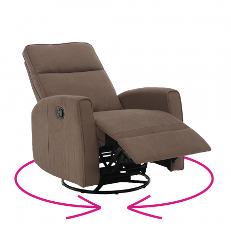 Fotolii balansoar/relaxante - Fotoliu rotativ de relaxare, gri-maroniu taupe, MEKENZI