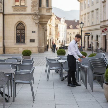 Fotoliu stivuibil, gri, LAVTON [5]