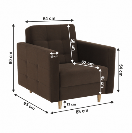 Fotoliu tapiţat, material ciocolatiu, AMEDIA [5]