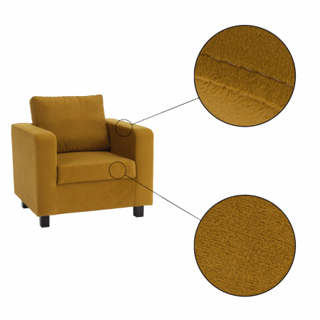 Fotoliu, ţesătură muştar, LUANA [15]
