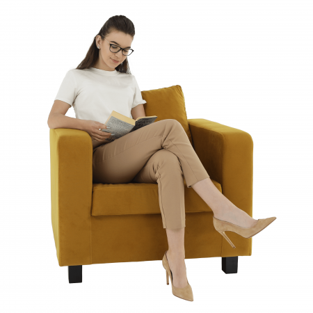 Fotoliu, ţesătură muştar, LUANA [16]