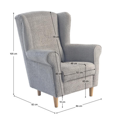 Fotoliu, textil gri Coral, CHARLOT [11]