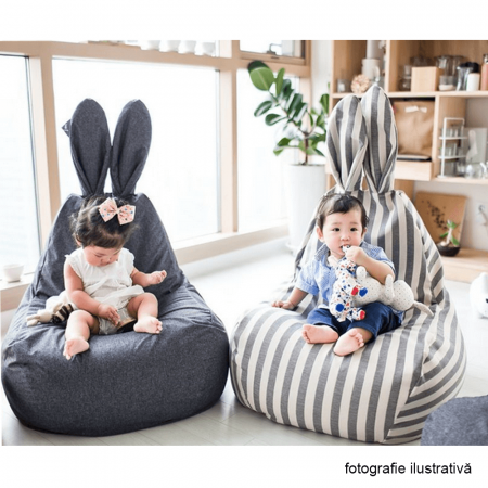 Fotoliu tip sac, alb/gri, LAPIN [1]