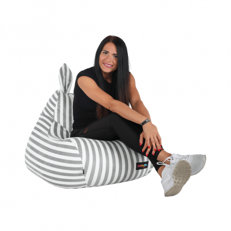 Fotoliu tip sac, alb/gri, LAPIN [24]