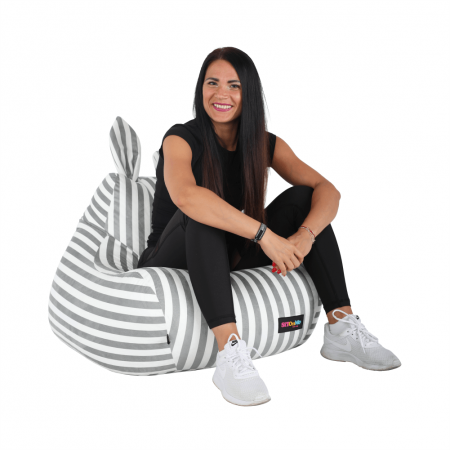 Fotoliu tip sac, alb/gri, LAPIN [22]