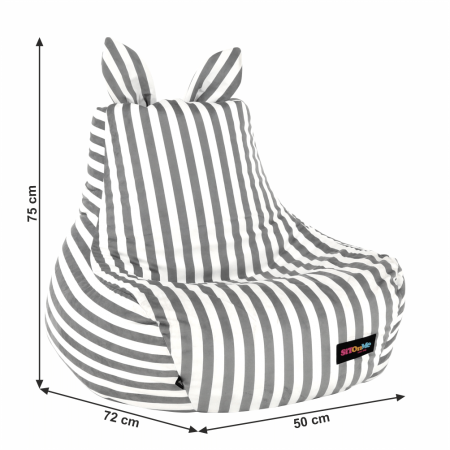 Fotoliu tip sac, alb/gri, LAPIN [10]