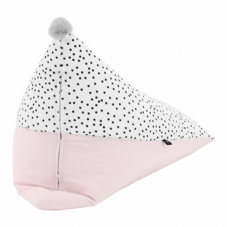 Fotoliu tip sac, alb/roz/gri, POMPOM [13]